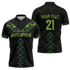 Custom New Zealand Maori Koru Koiri Motif Zipper Polo Shirt - Aussie Hoodie