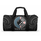 Custom Fiji and New Zealand Duffle Bag Maori Fern Mix Tapa Tribal Unique