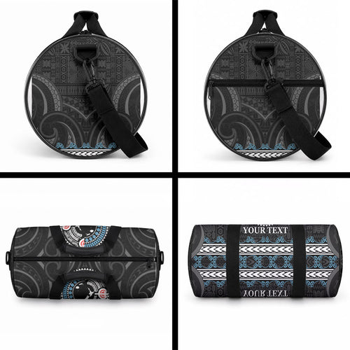 Custom Fiji and New Zealand Duffle Bag Maori Fern Mix Tapa Tribal Unique