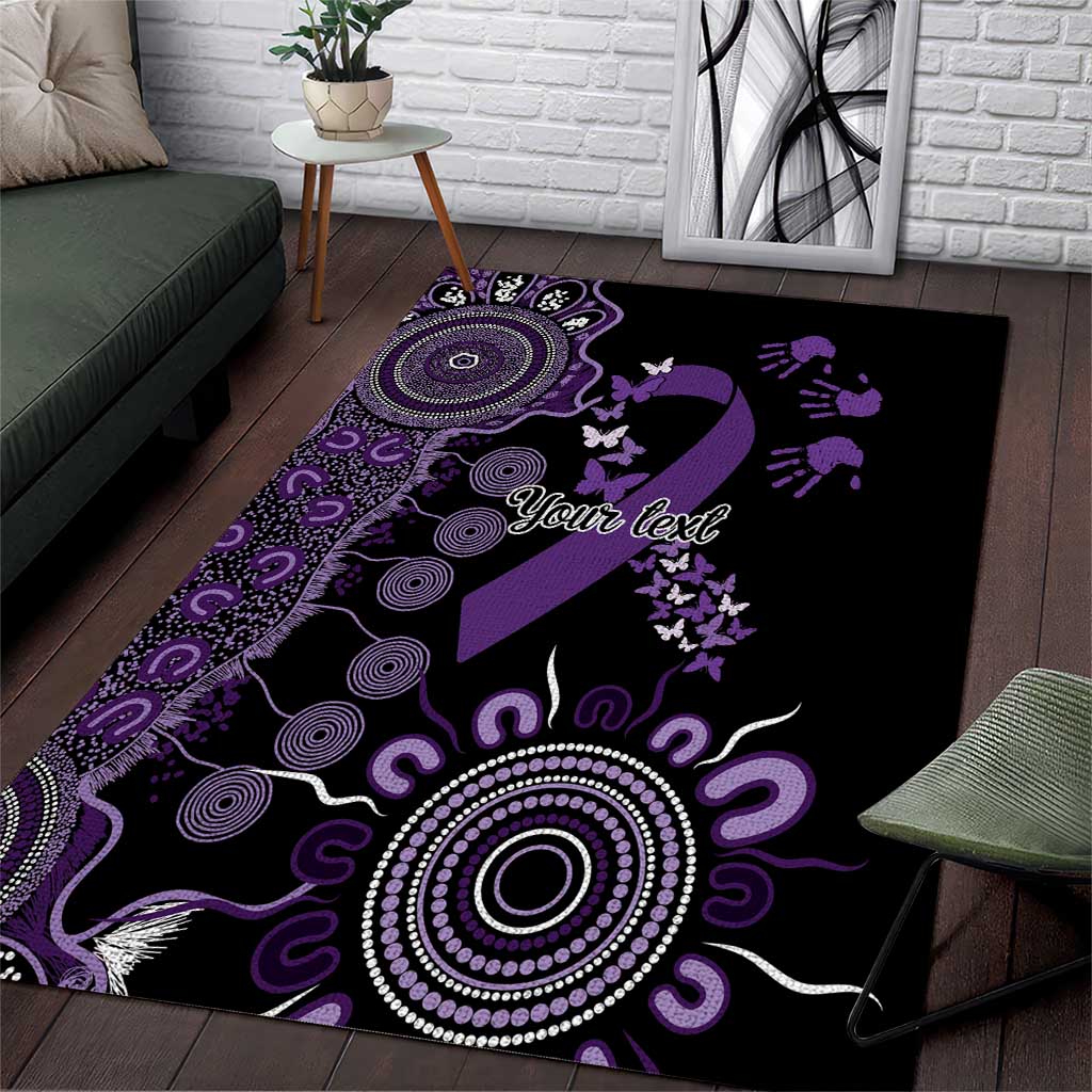Memories Matter Alzheimers Awareness Personalised Area Rug Aboriginal Ribbon Dot Painting