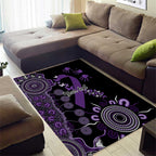 Memories Matter Alzheimers Awareness Personalised Area Rug Aboriginal Ribbon Dot Painting