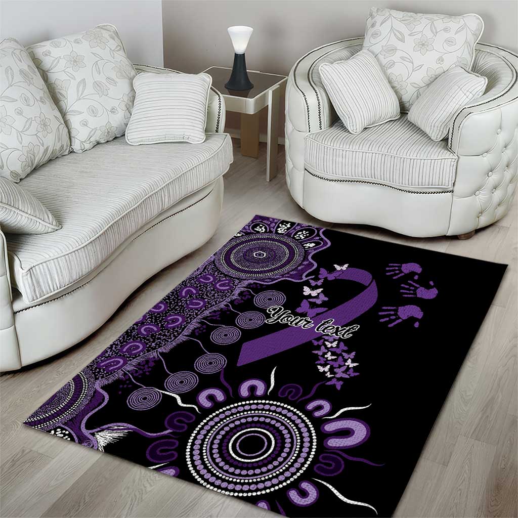 Memories Matter Alzheimers Awareness Personalised Area Rug Aboriginal Ribbon Dot Painting