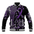 Memories Matter Alzheimers Awareness Personalised Baseball Jacket Aboriginal Ribbon Dot Painting