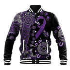 Memories Matter Alzheimers Awareness Personalised Baseball Jacket Aboriginal Ribbon Dot Painting