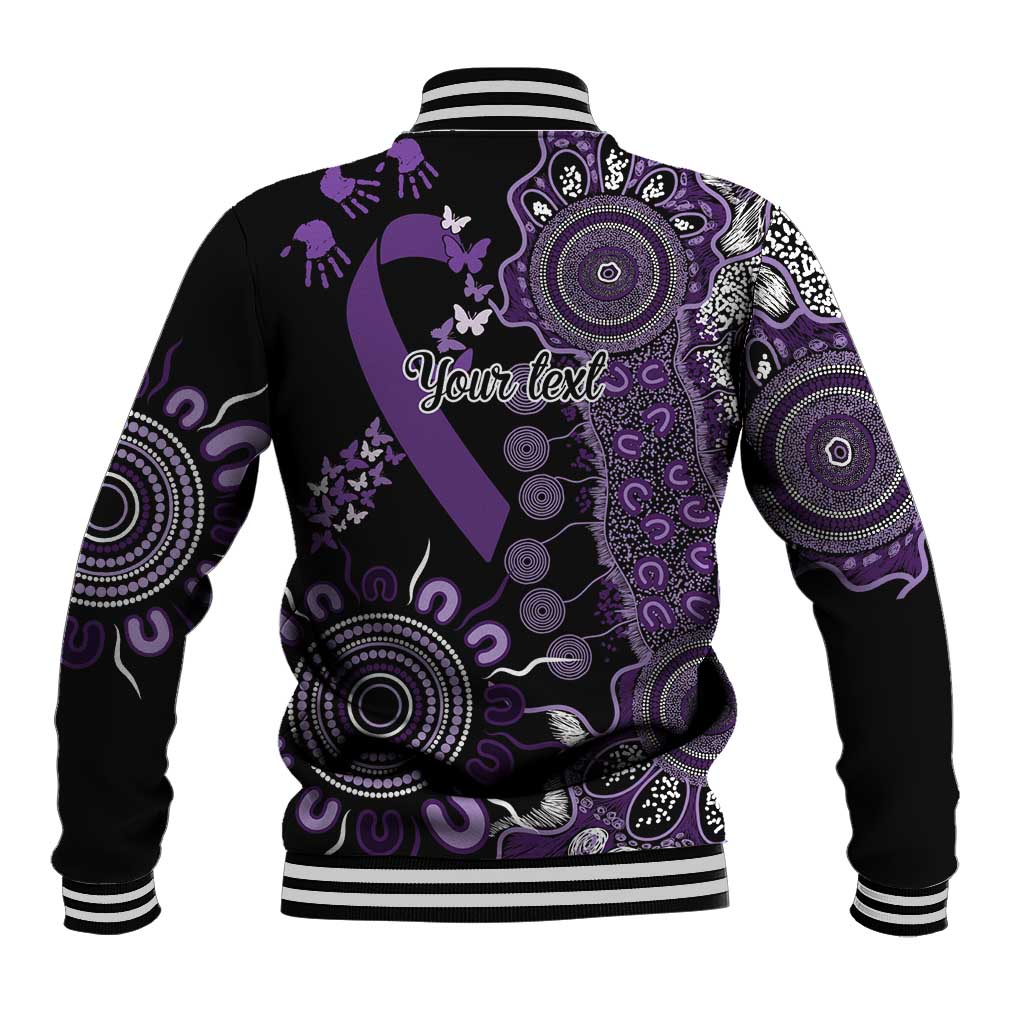 Memories Matter Alzheimers Awareness Personalised Baseball Jacket Aboriginal Ribbon Dot Painting