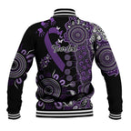 Memories Matter Alzheimers Awareness Personalised Baseball Jacket Aboriginal Ribbon Dot Painting