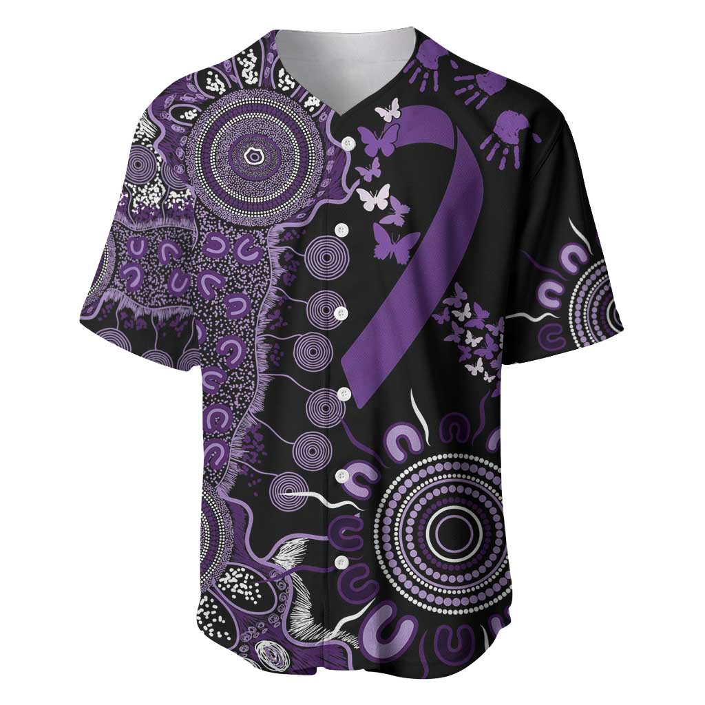 Memories Matter Alzheimers Awareness Personalised Baseball Jersey Aboriginal Ribbon Dot Painting
