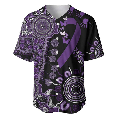 Memories Matter Alzheimers Awareness Personalised Baseball Jersey Aboriginal Ribbon Dot Painting