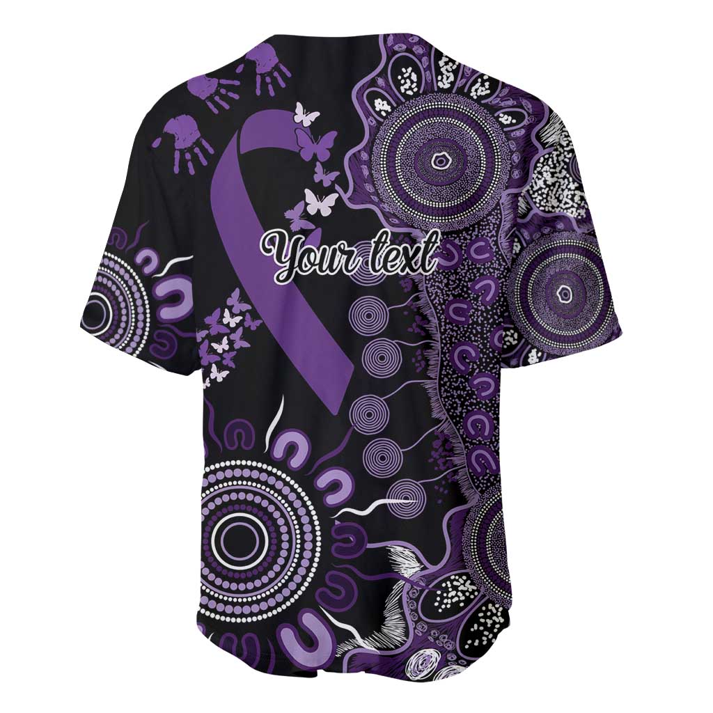 Memories Matter Alzheimers Awareness Personalised Baseball Jersey Aboriginal Ribbon Dot Painting