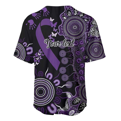 Memories Matter Alzheimers Awareness Personalised Baseball Jersey Aboriginal Ribbon Dot Painting