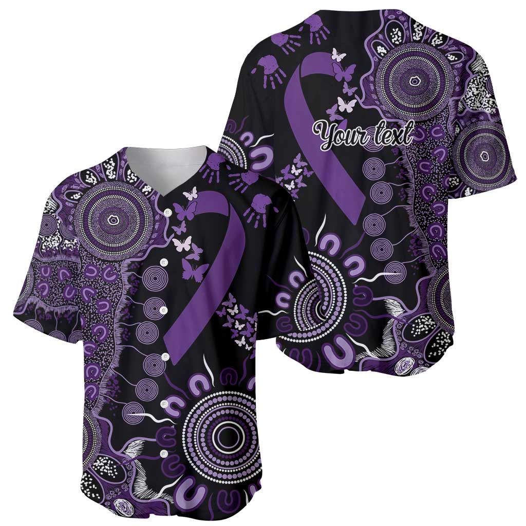 Memories Matter Alzheimers Awareness Personalised Baseball Jersey Aboriginal Ribbon Dot Painting