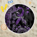Memories Matter Alzheimers Awareness Personalised Beach Blanket Aboriginal Ribbon Dot Painting