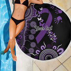 Memories Matter Alzheimers Awareness Personalised Beach Blanket Aboriginal Ribbon Dot Painting