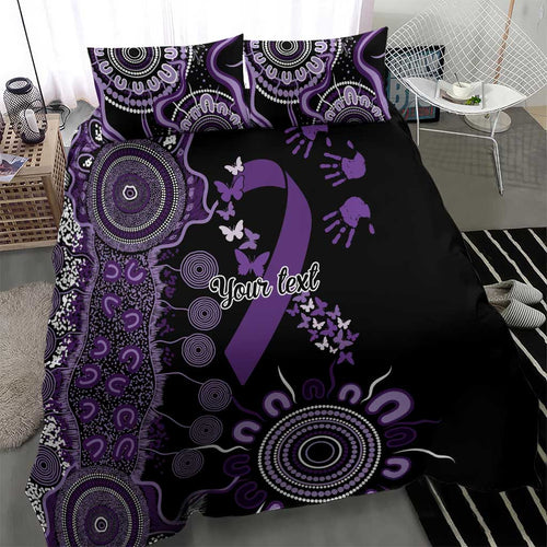 Memories Matter Alzheimers Awareness Personalised Bedding Set Aboriginal Ribbon Dot Painting