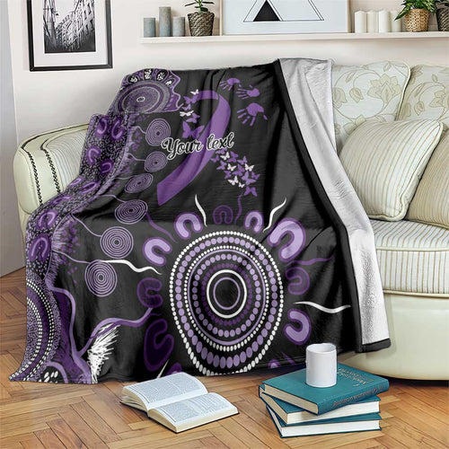 Memories Matter Alzheimers Awareness Personalised Blanket Aboriginal Ribbon Dot Painting