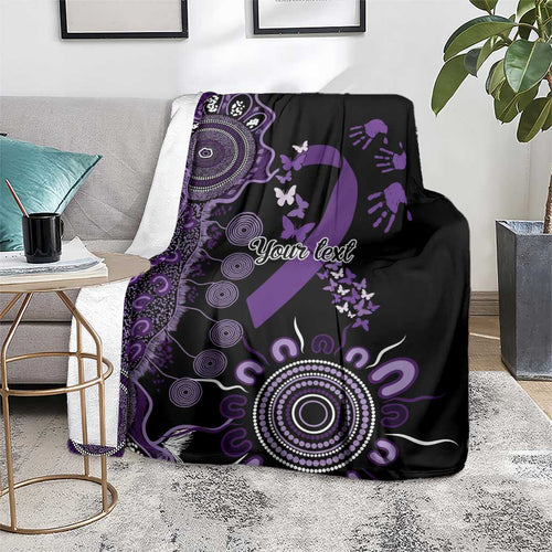 Memories Matter Alzheimers Awareness Personalised Blanket Aboriginal Ribbon Dot Painting