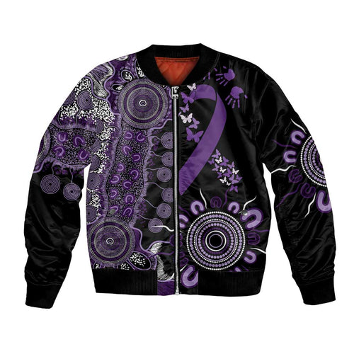 Memories Matter Alzheimers Awareness Personalised Bomber Jacket Aboriginal Ribbon Dot Painting