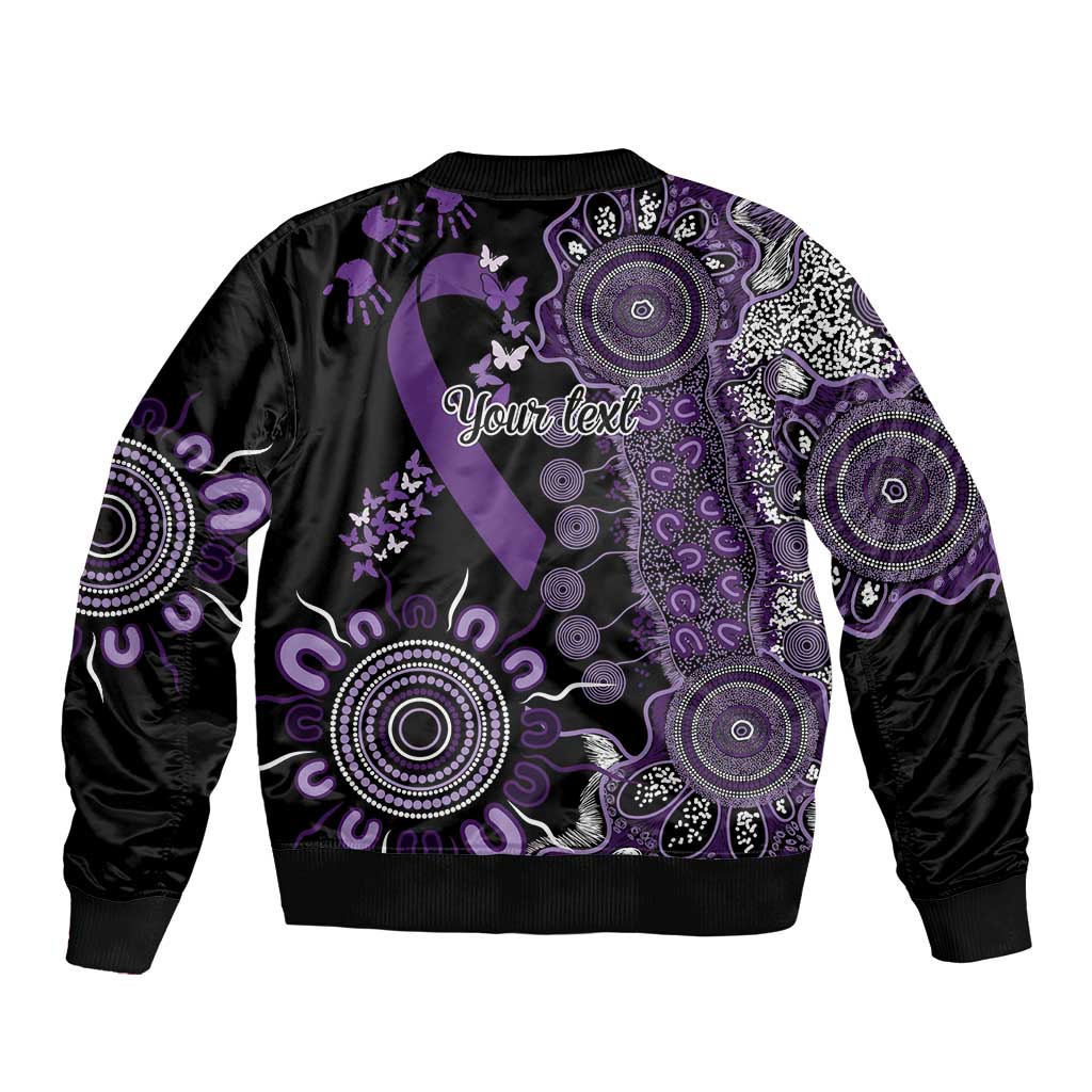 Memories Matter Alzheimers Awareness Personalised Bomber Jacket Aboriginal Ribbon Dot Painting