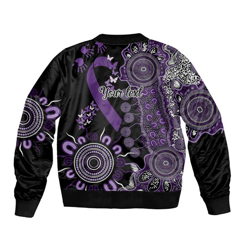 Memories Matter Alzheimers Awareness Personalised Bomber Jacket Aboriginal Ribbon Dot Painting