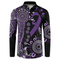 Memories Matter Alzheimers Awareness Personalised Button Sweatshirt Aboriginal Ribbon Dot Painting