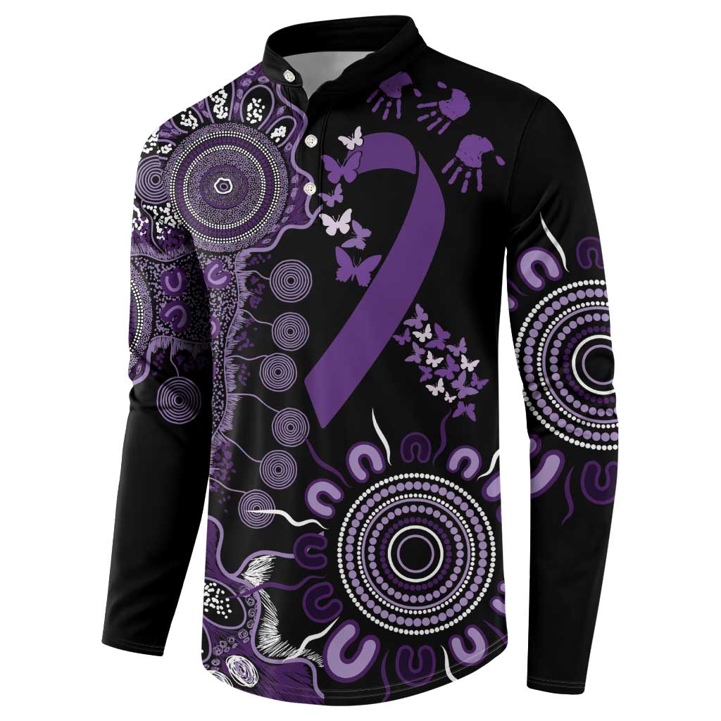 Memories Matter Alzheimers Awareness Personalised Button Sweatshirt Aboriginal Ribbon Dot Painting