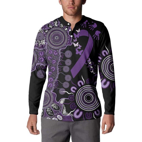 Memories Matter Alzheimers Awareness Personalised Button Sweatshirt Aboriginal Ribbon Dot Painting