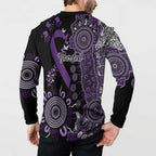 Memories Matter Alzheimers Awareness Personalised Button Sweatshirt Aboriginal Ribbon Dot Painting
