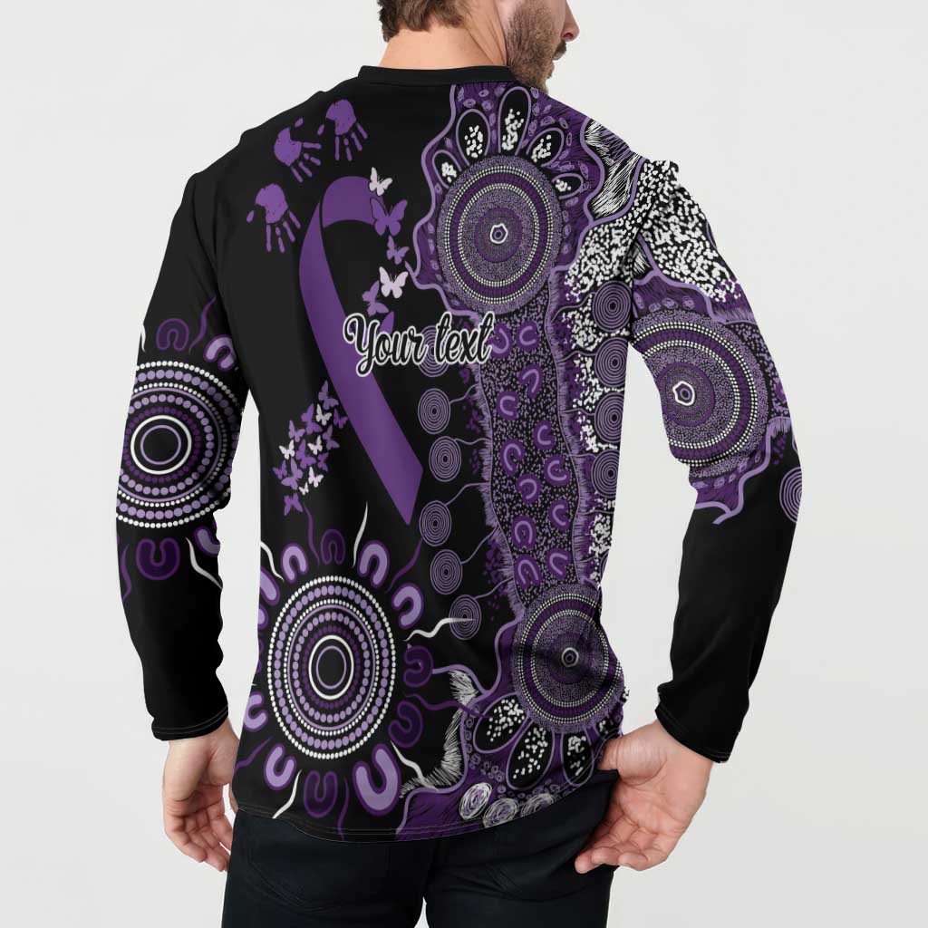 Memories Matter Alzheimers Awareness Personalised Button Sweatshirt Aboriginal Ribbon Dot Painting