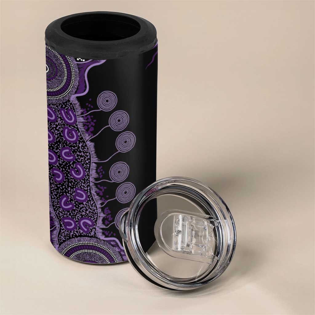 Memories Matter Alzheimers Awareness Personalised 4 in 1 Can Cooler Tumbler Aboriginal Ribbon Dot Painting