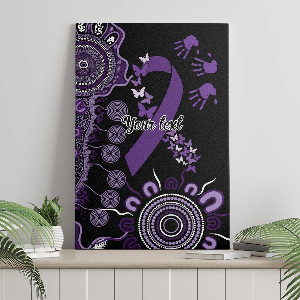 Memories Matter Alzheimers Awareness Personalised Canvas Wall Art Aboriginal Ribbon Dot Painting