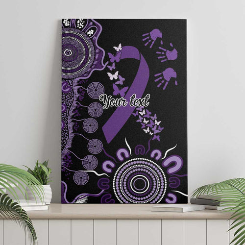 Memories Matter Alzheimers Awareness Personalised Canvas Wall Art Aboriginal Ribbon Dot Painting