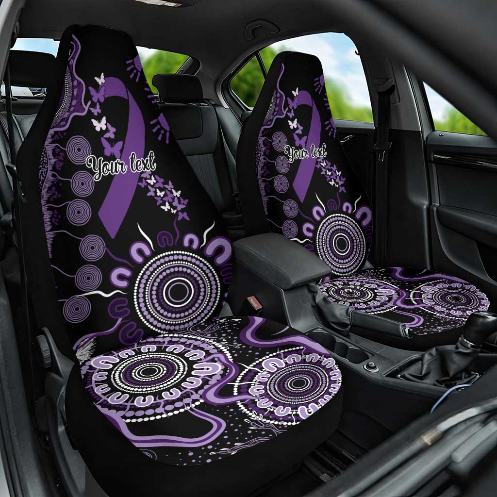 Memories Matter Alzheimers Awareness Personalised Car Seat Cover Aboriginal Ribbon Dot Painting