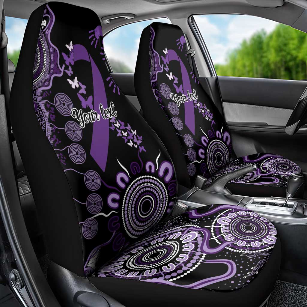 Memories Matter Alzheimers Awareness Personalised Car Seat Cover Aboriginal Ribbon Dot Painting