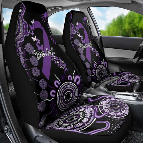 Memories Matter Alzheimers Awareness Personalised Car Seat Cover Aboriginal Ribbon Dot Painting