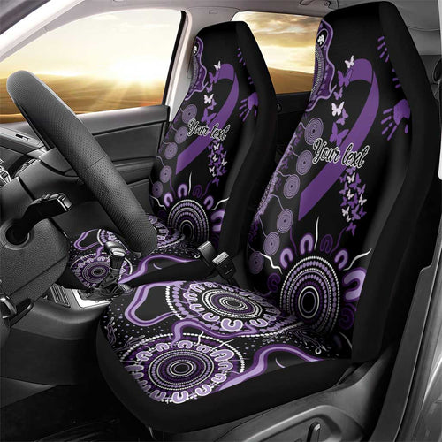 Memories Matter Alzheimers Awareness Personalised Car Seat Cover Aboriginal Ribbon Dot Painting