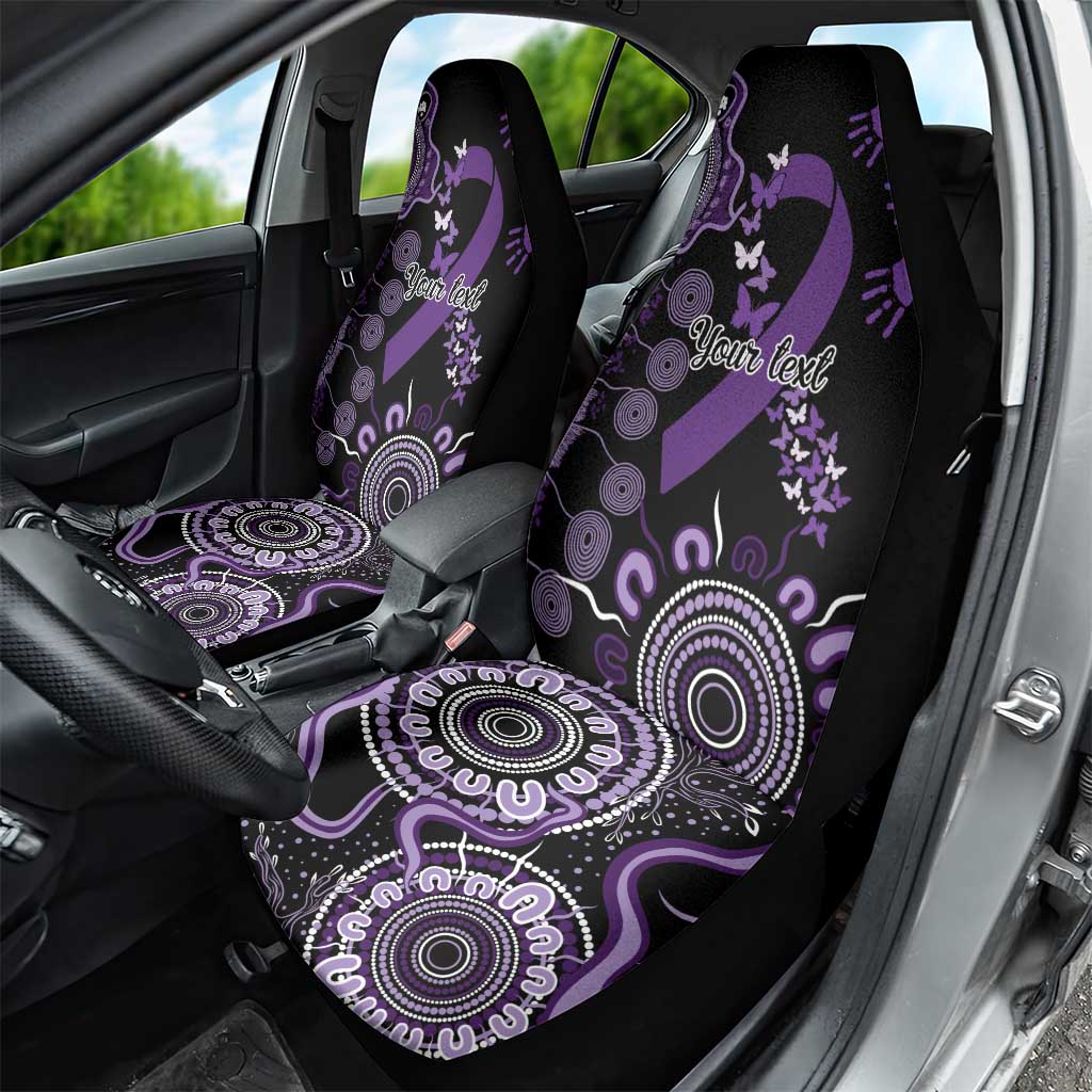 Memories Matter Alzheimers Awareness Personalised Car Seat Cover Aboriginal Ribbon Dot Painting
