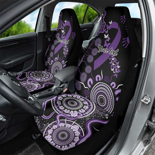 Memories Matter Alzheimers Awareness Personalised Car Seat Cover Aboriginal Ribbon Dot Painting