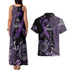 Memories Matter Alzheimers Awareness Personalised Couples Matching Tank Maxi Dress and Hawaiian Shirt Aboriginal Ribbon Dot Painting