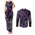 Memories Matter Alzheimers Awareness Personalised Couples Matching Tank Maxi Dress and Long Sleeve Button Shirt Aboriginal Ribbon Dot Painting