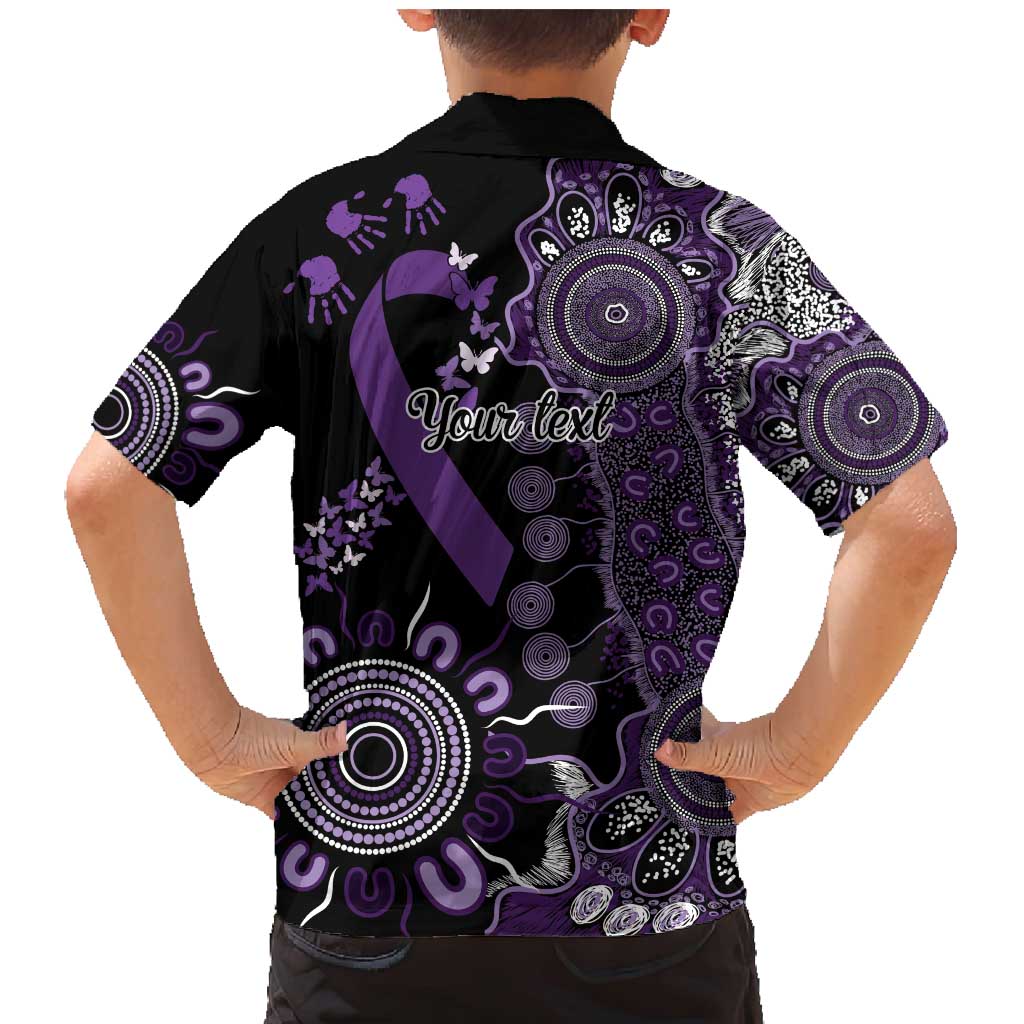 Memories Matter Alzheimers Awareness Personalised Family Matching Mermaid Dress and Hawaiian Shirt Aboriginal Ribbon Dot Painting