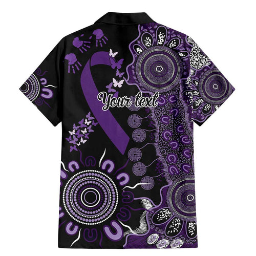 Memories Matter Alzheimers Awareness Personalised Family Matching Mermaid Dress and Hawaiian Shirt Aboriginal Ribbon Dot Painting