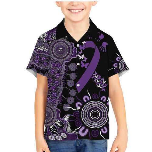 Memories Matter Alzheimers Awareness Personalised Family Matching Mermaid Dress and Hawaiian Shirt Aboriginal Ribbon Dot Painting
