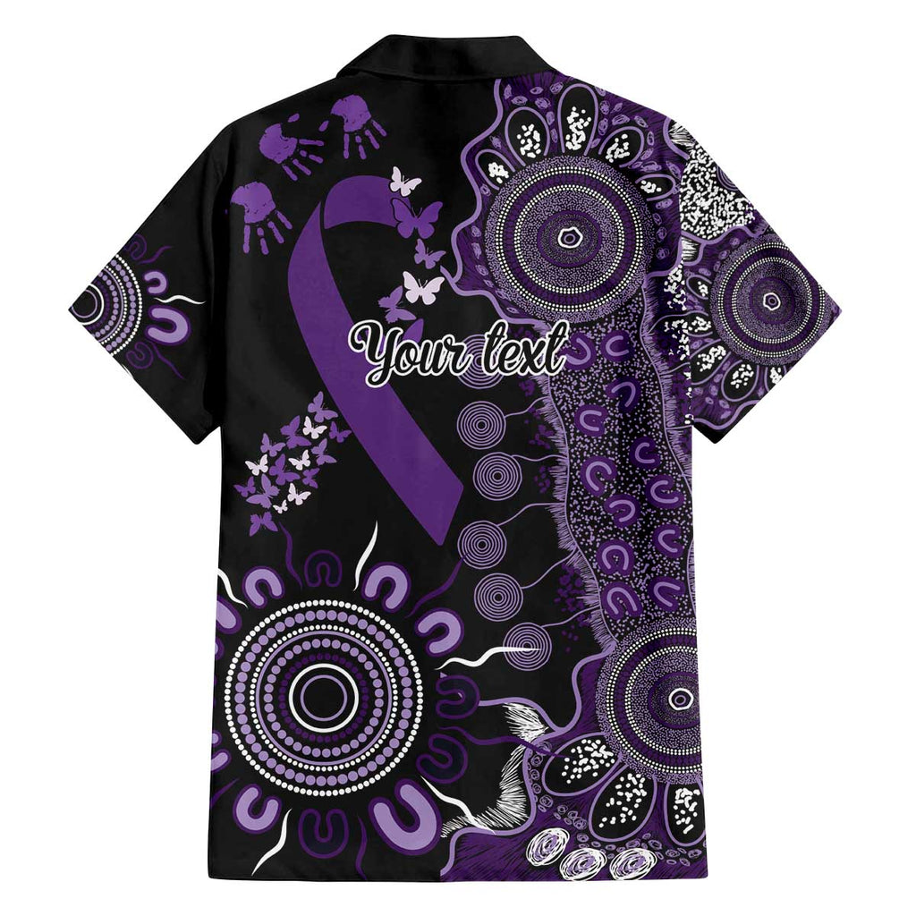 Memories Matter Alzheimers Awareness Personalised Family Matching Off The Shoulder Long Sleeve Dress and Hawaiian Shirt Aboriginal Ribbon Dot Painting