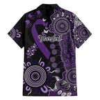 Memories Matter Alzheimers Awareness Personalised Family Matching Off The Shoulder Long Sleeve Dress and Hawaiian Shirt Aboriginal Ribbon Dot Painting