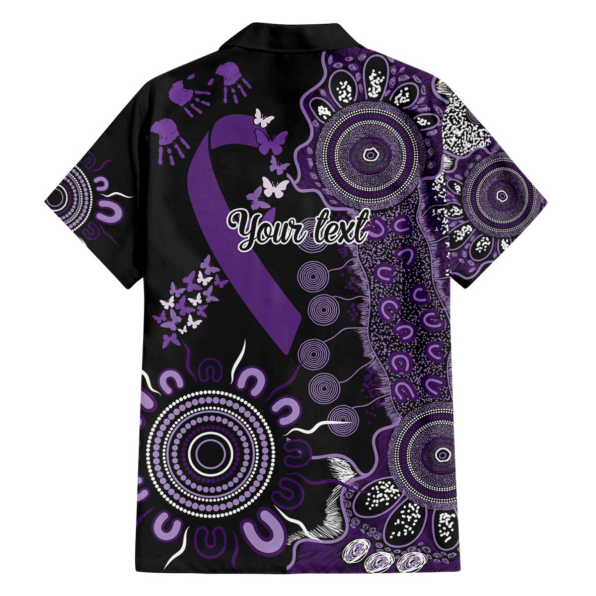 Memories Matter Alzheimers Awareness Personalised Family Matching Off The Shoulder Long Sleeve Dress and Hawaiian Shirt Aboriginal Ribbon Dot Painting