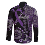 Memories Matter Alzheimers Awareness Personalised Family Matching Off The Shoulder Long Sleeve Dress and Hawaiian Shirt Aboriginal Ribbon Dot Painting