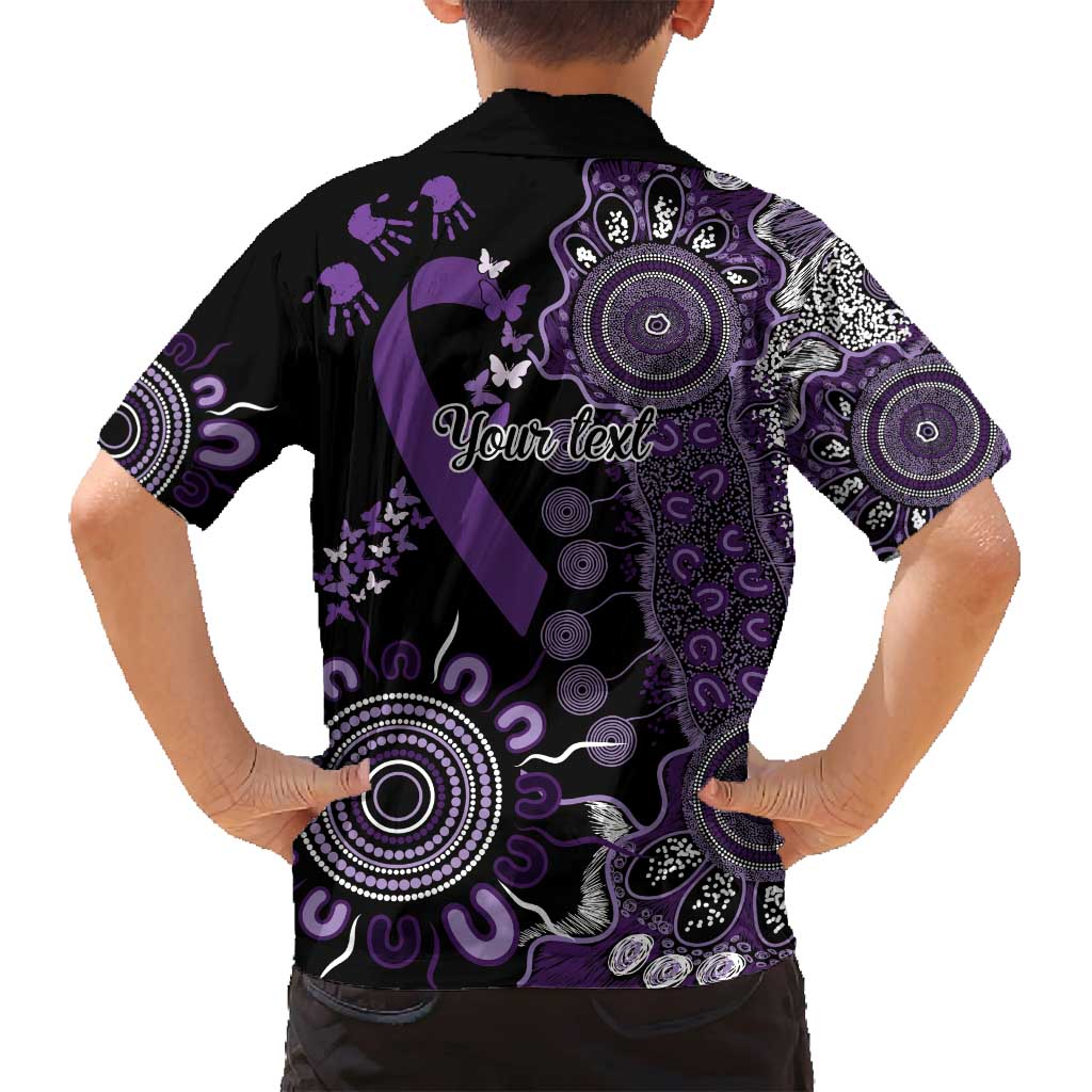 Memories Matter Alzheimers Awareness Personalised Family Matching Off Shoulder Maxi Dress and Hawaiian Shirt Aboriginal Ribbon Dot Painting