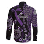 Memories Matter Alzheimers Awareness Personalised Family Matching Puletasi and Hawaiian Shirt Aboriginal Ribbon Dot Painting