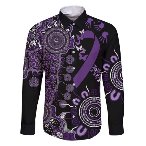 Memories Matter Alzheimers Awareness Personalised Family Matching Short Sleeve Bodycon Dress and Hawaiian Shirt Aboriginal Ribbon Dot Painting