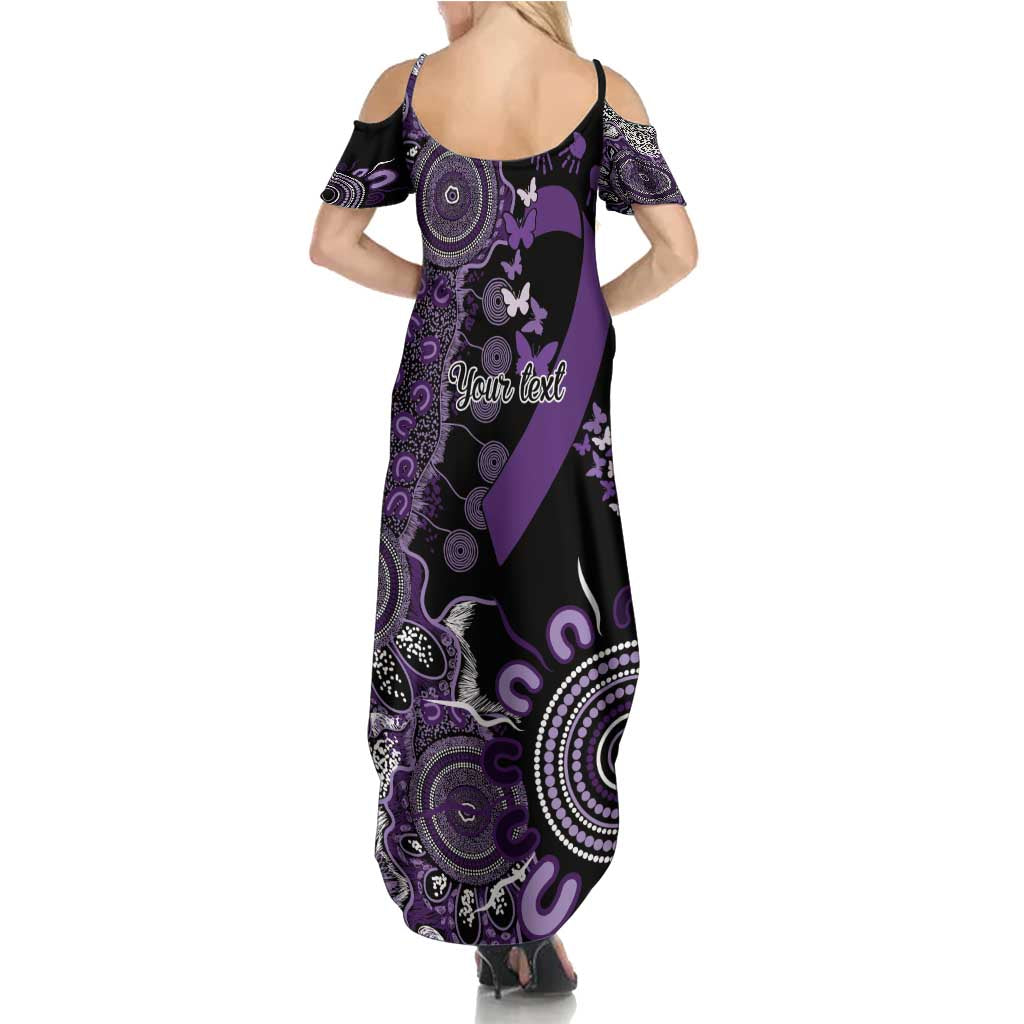 Memories Matter Alzheimers Awareness Personalised Family Matching Summer Maxi Dress and Hawaiian Shirt Aboriginal Ribbon Dot Painting